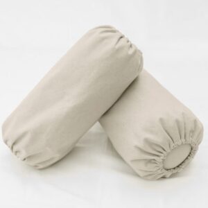 Appui-nuque cylindrique en coton naturel rembourré à l'épeautre – tatamiportable.com