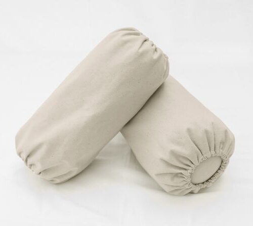 Appui-nuque cylindrique en coton naturel rembourré à l'épeautre – tatamiportable.com
