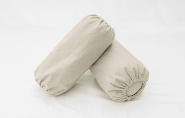 Appui-nuque cylindrique en coton naturel rembourré à l'épeautre – tatamiportable.com